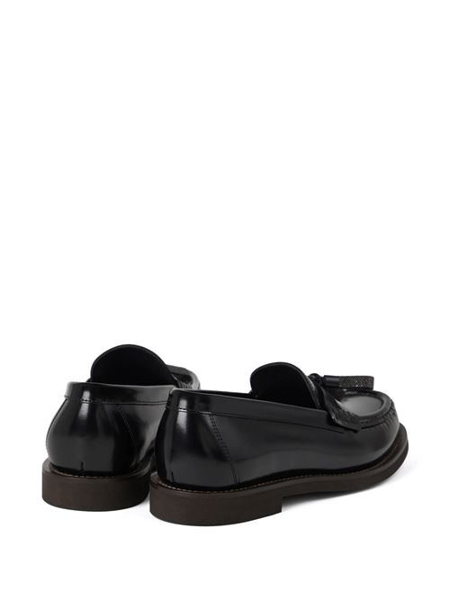 Black calf leather loafers Brunello Cucinelli | MZVNG2739C101